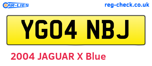 YG04NBJ are the vehicle registration plates.
