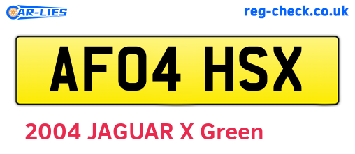 AF04HSX are the vehicle registration plates.