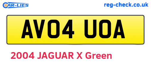 AV04UOA are the vehicle registration plates.