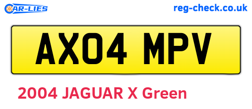 AX04MPV are the vehicle registration plates.