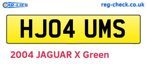 HJ04UMS are the vehicle registration plates.