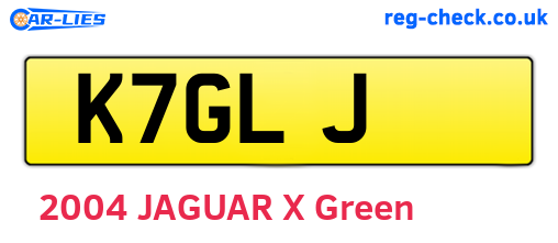 K7GLJ are the vehicle registration plates.