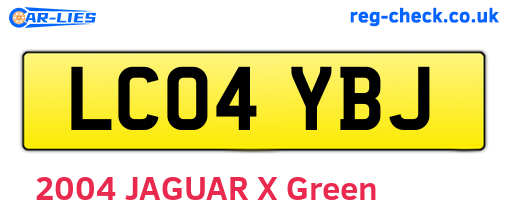 LC04YBJ are the vehicle registration plates.