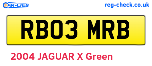RB03MRB are the vehicle registration plates.