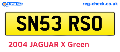 SN53RSO are the vehicle registration plates.