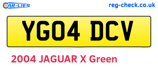 YG04DCV are the vehicle registration plates.