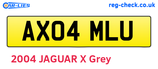 AX04MLU are the vehicle registration plates.