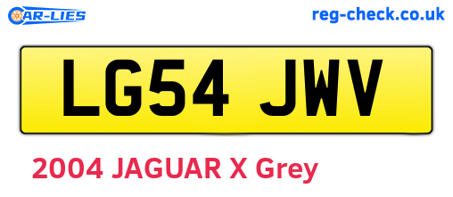 LG54JWV are the vehicle registration plates.