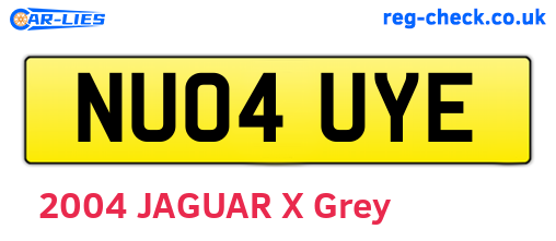 NU04UYE are the vehicle registration plates.