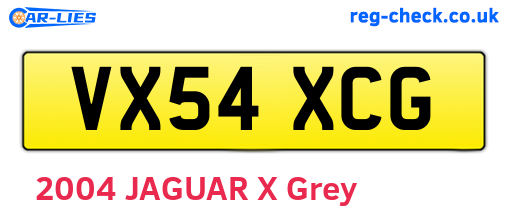 VX54XCG are the vehicle registration plates.