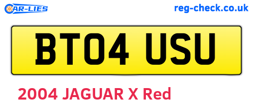 BT04USU are the vehicle registration plates.