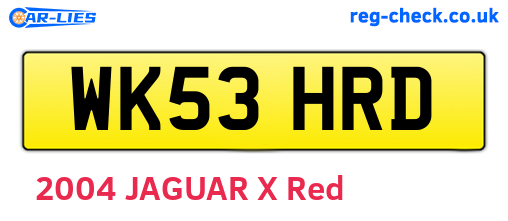 WK53HRD are the vehicle registration plates.