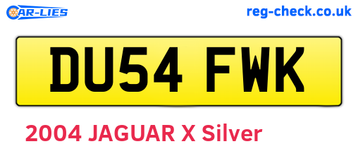 DU54FWK are the vehicle registration plates.