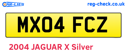 MX04FCZ are the vehicle registration plates.