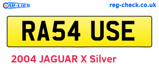 RA54USE are the vehicle registration plates.