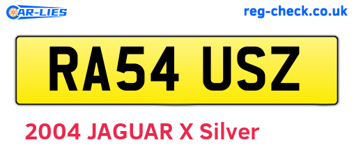 RA54USZ are the vehicle registration plates.