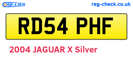 RD54PHF are the vehicle registration plates.