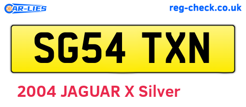 SG54TXN are the vehicle registration plates.