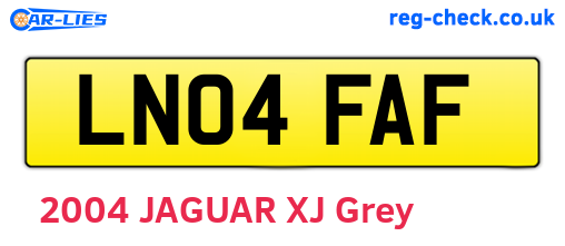 LN04FAF are the vehicle registration plates.
