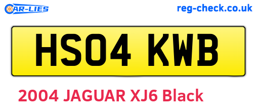 HS04KWB are the vehicle registration plates.