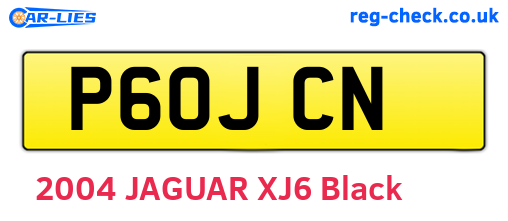 P60JCN are the vehicle registration plates.