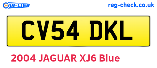 CV54DKL are the vehicle registration plates.