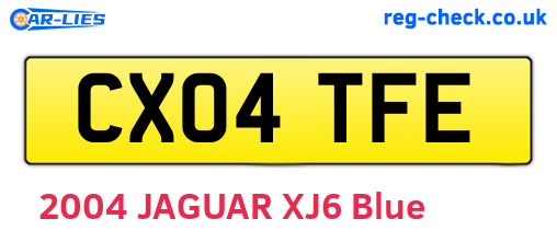 CX04TFE are the vehicle registration plates.