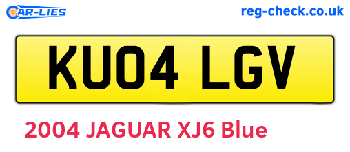 KU04LGV are the vehicle registration plates.
