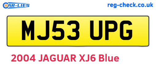 MJ53UPG are the vehicle registration plates.