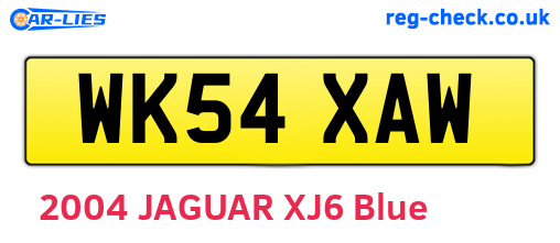 WK54XAW are the vehicle registration plates.