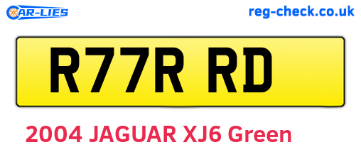 R77RRD are the vehicle registration plates.