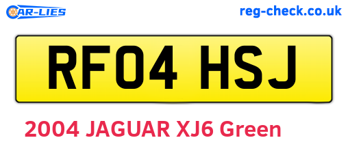 RF04HSJ are the vehicle registration plates.