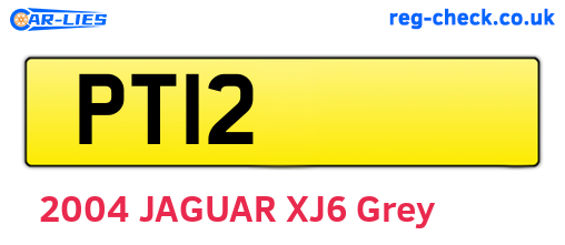 PT12 are the vehicle registration plates.
