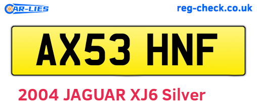 AX53HNF are the vehicle registration plates.
