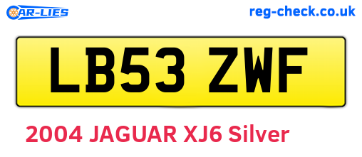 LB53ZWF are the vehicle registration plates.