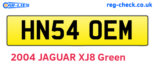 HN54OEM are the vehicle registration plates.