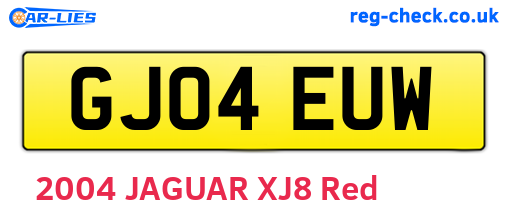 GJ04EUW are the vehicle registration plates.