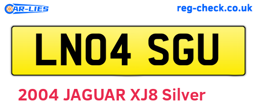 LN04SGU are the vehicle registration plates.