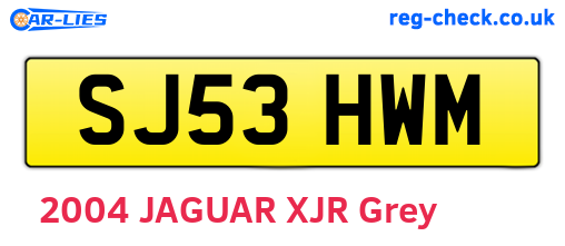 SJ53HWM are the vehicle registration plates.