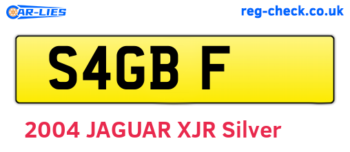S4GBF are the vehicle registration plates.