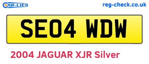SE04WDW are the vehicle registration plates.