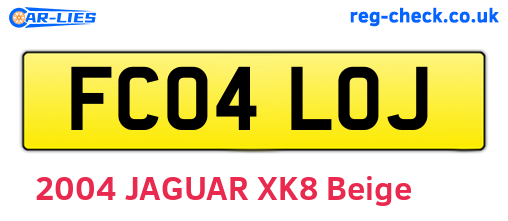 FC04LOJ are the vehicle registration plates.
