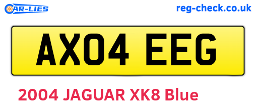 AX04EEG are the vehicle registration plates.