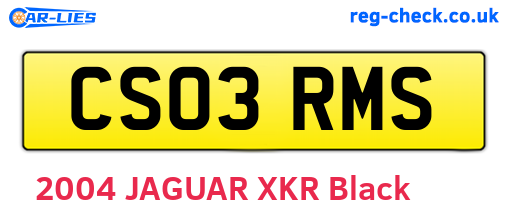 CS03RMS are the vehicle registration plates.