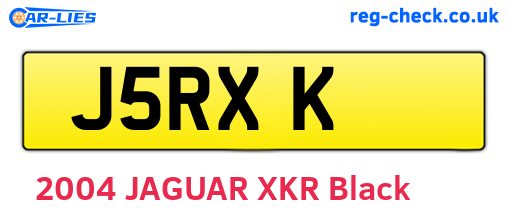 J5RXK are the vehicle registration plates.