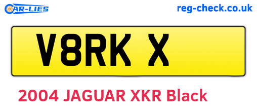 V8RKX are the vehicle registration plates.
