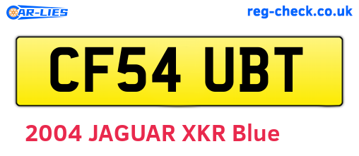 CF54UBT are the vehicle registration plates.