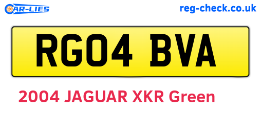 RG04BVA are the vehicle registration plates.