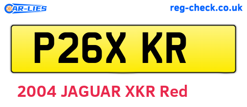 P26XKR are the vehicle registration plates.