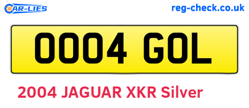 OO04GOL are the vehicle registration plates.